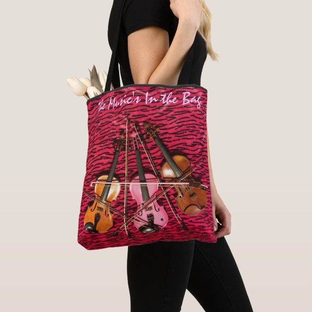 Violin Photo Tote Bag Tygkasse (Närbild)
