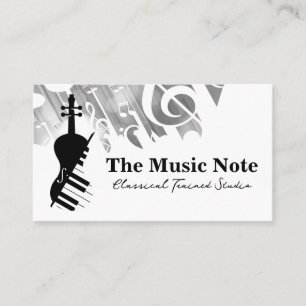 Violin Piano Logotyp Musik Visitkort