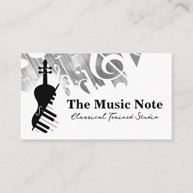 Violin Piano Logotyp | Musik Visitkort (Framsida)