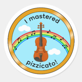 Violin Pizzicato Barn Medal Motivation Klistermärk Runt Klistermärke