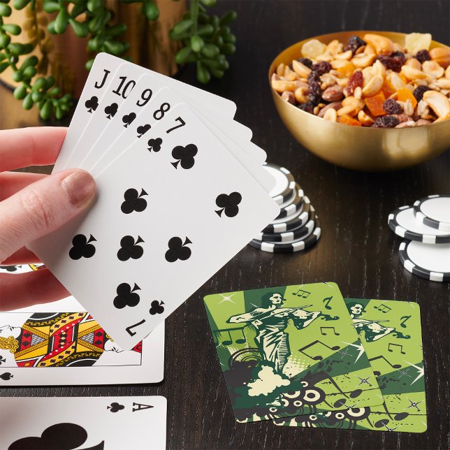 Violin Player Musical Notes Playing Cards Casinokort (Skapare uppladdad)