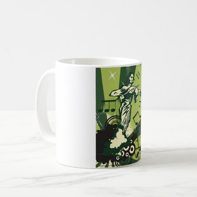 Violin Player Musik noter Kaffemugg (Framsida vänster)