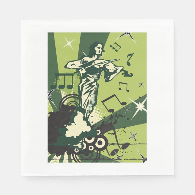 Violin Player Musik noter Pappersservett (Framsidan)