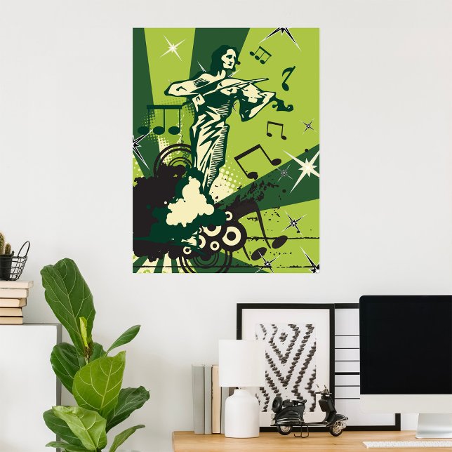 Violin Player Musik noter Poster (Skapare uppladdad)