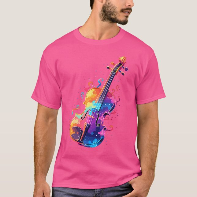 Violin Player Tie-Dye Violinist Musical Instrument T Shirt (Framsida)