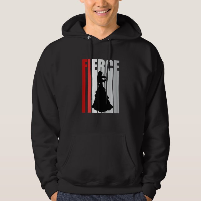 Violin Player Womens Red Musical Instrument Violin Hoodie (Framsida)