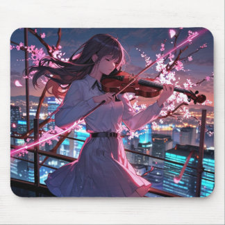 Violin Puting Girl Mousepad Musmatta