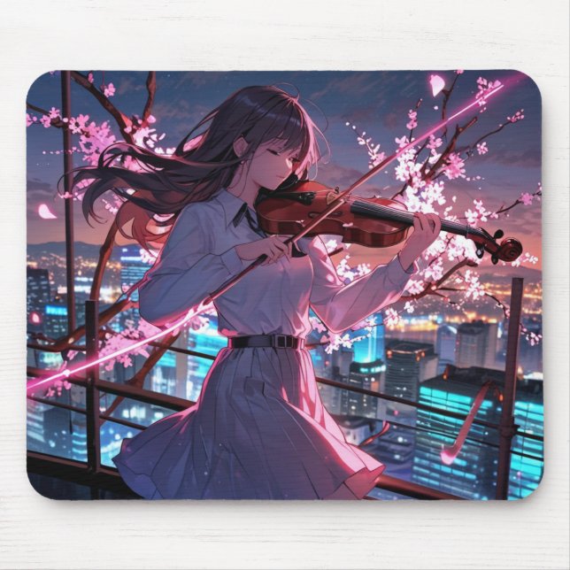 Violin Puting Girl Mousepad Musmatta (Framsidan)