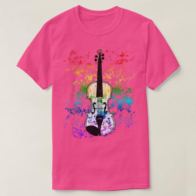 Violin Rainbow Färg Violinist String Player Orc T Shirt (Design framsida)