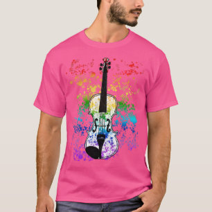 Violin Rainbow Färg Violinist String Player Orc T Shirt