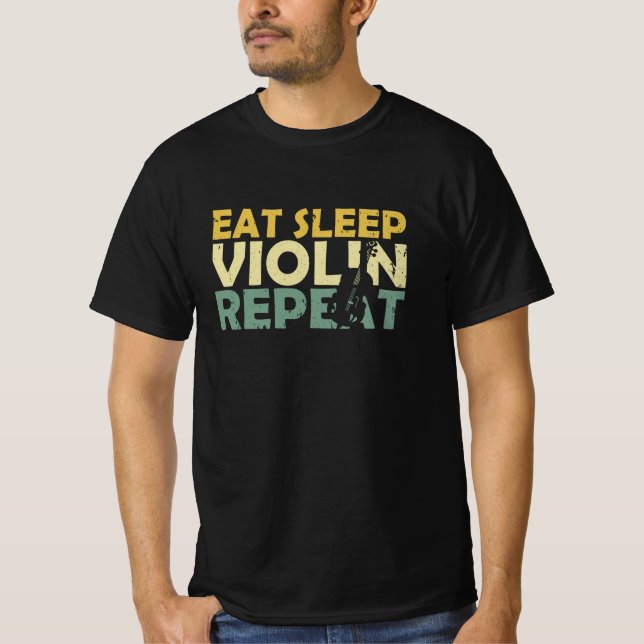 Violin Retro T Shirt (Framsida)