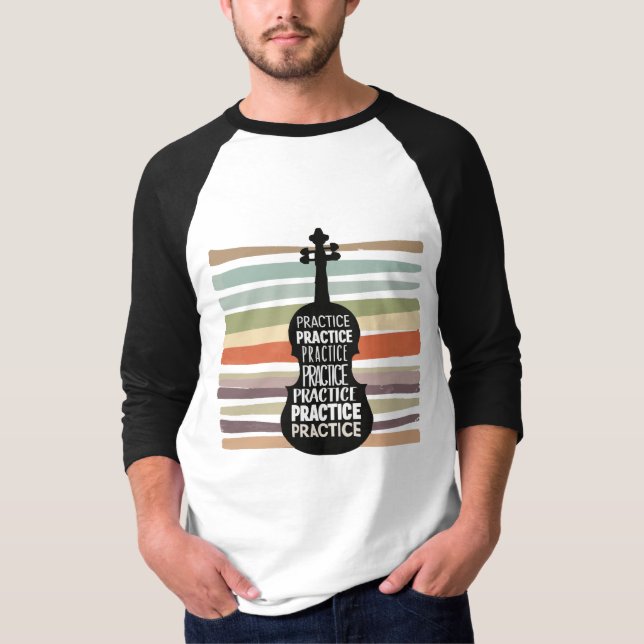 violin retro t shirt (Framsida)