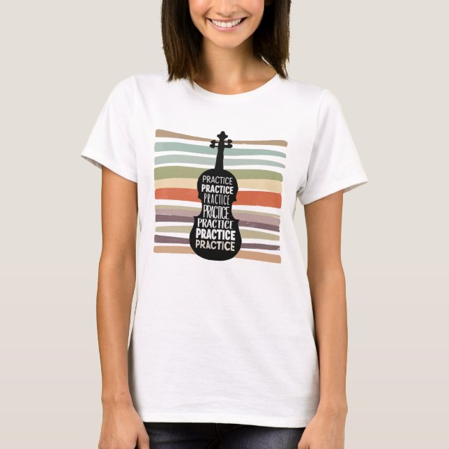 violin retro t shirt (Framsida)