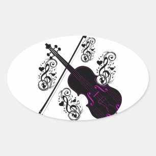 Violin, Rockande kärlek_ Ovalt Klistermärke