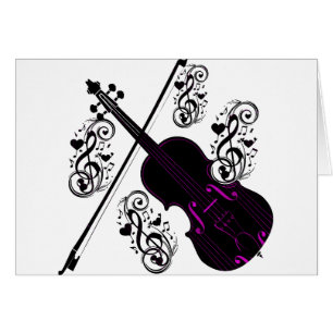 Violin,Rocking kärlek_ Hälsningskort