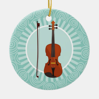 Violin Roligt Turcos Swirl Music Julgransprydnad Keramik