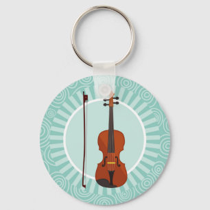 Violin Roligt Turcos Swirl Music Nyckelring