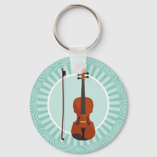 Violin Roligt Turcos Swirl Music Nyckelring