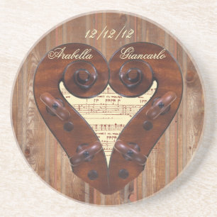 Violin Rulla Heart Underlägg Sandsten