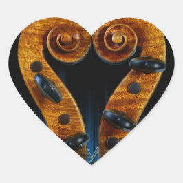 Violin Rulla Pegs Heart Hjärtformat Klistermärke