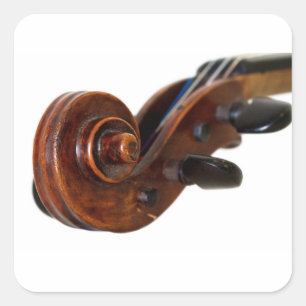 Violin Scroll Fyrkantigt Klistermärke