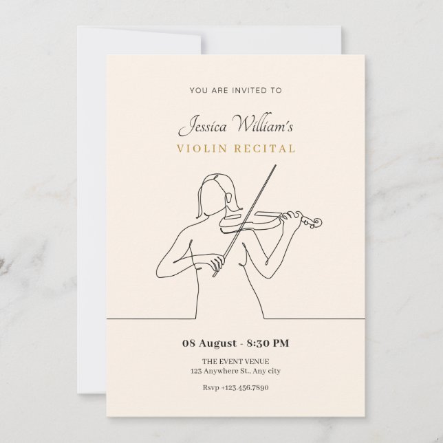 Violin-skäl Inbjudningar (Framsida)