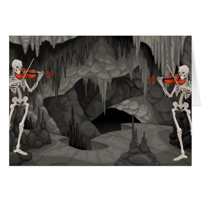 violin skelett hälsningskort (Framsidan Horizontal)