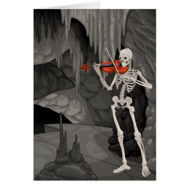 violin skelett hälsningskort (Framsidan)