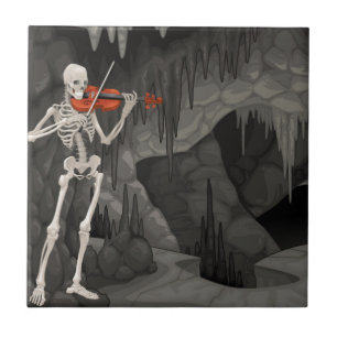 violin skelett kakelplatta