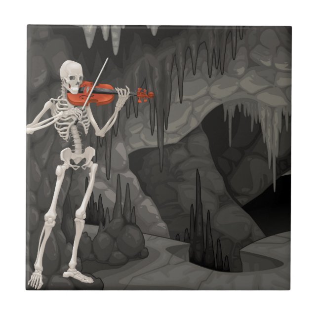 violin skelett kakelplatta (Framsidan)