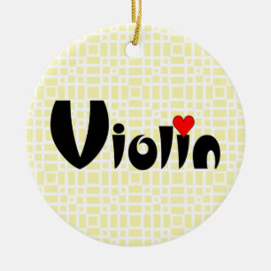 Violin Small Heart Julgransprydnad Keramik