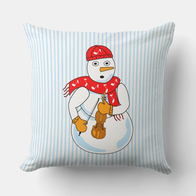 Violin Snögubbe Kudde (Framsida)