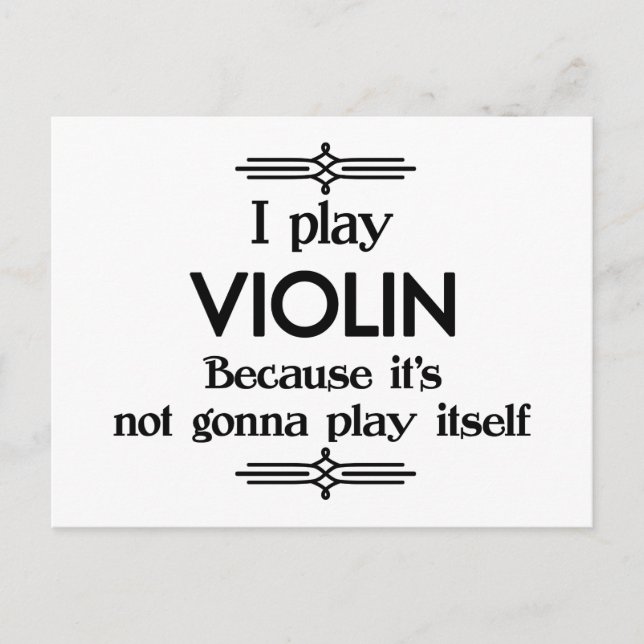 Violin - Spela Själv Rolig Deco Musik Vykort (Framsida)