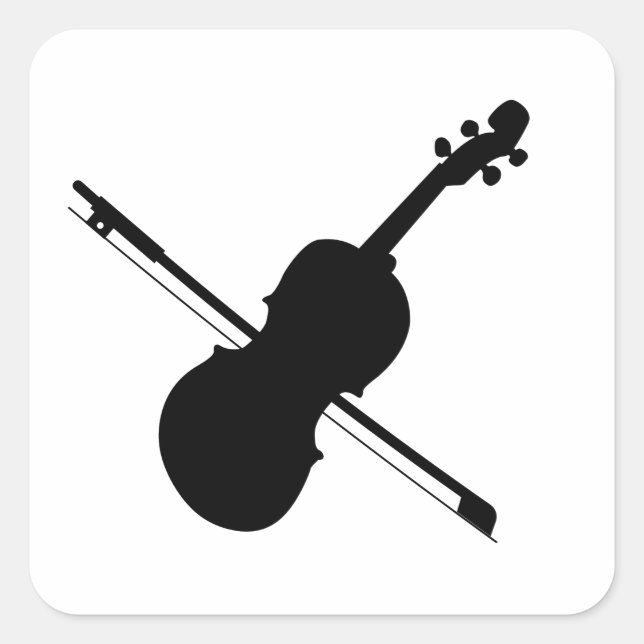 Violin Sticker Fyrkantigt Klistermärke (Framsida)