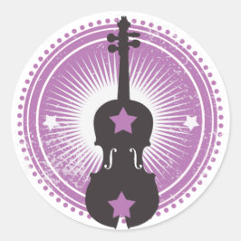 Violin Sticker Runt Klistermärke