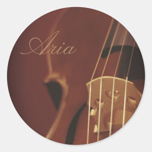 Violin Sticker Runt Klistermärke (Framsida)