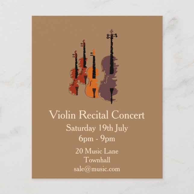 Violin Sträng Instrument Skäl musikprestanda Flygblad (Framsidan)