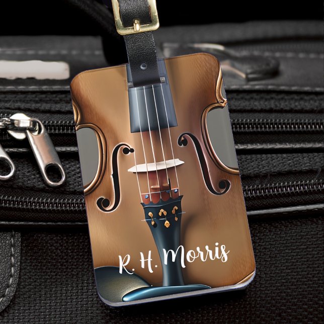 Violin String Musical Instrument Violinist Grått Bagagebricka (violin luggage tag)