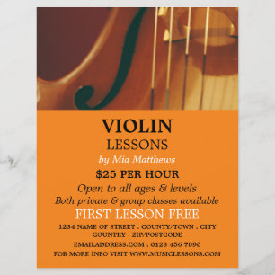 Violin Strings, Violin Lessons Reklam Reklamblad