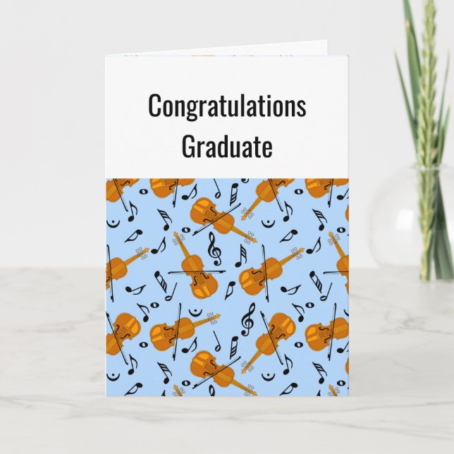 Violin Studenten Card Tack Kort (Framsida)