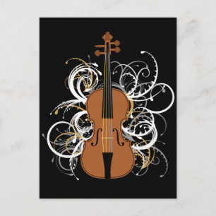 Violin Swirls Vykort