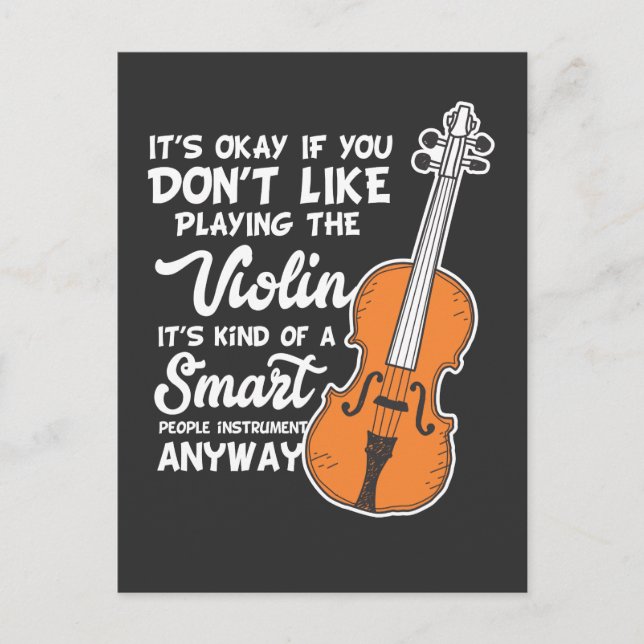 Violin T-Shirt - Lustigt Smart Violinist Violin Pl Vykort (Framsida)