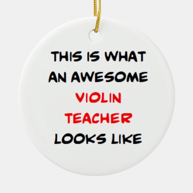 violin teacher, awesome julgransprydnad keramik (Framsidan)
