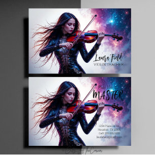 Violin Teacher Cosmic Visitkort