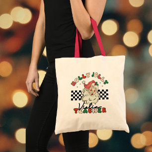 Violin Teacher Holly Jolly jul Retro Santa Tygkasse