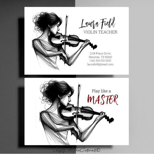 Violin Teacher Visitkort (Skapare uppladdad)