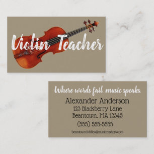 Violin Teacher Visitkort
