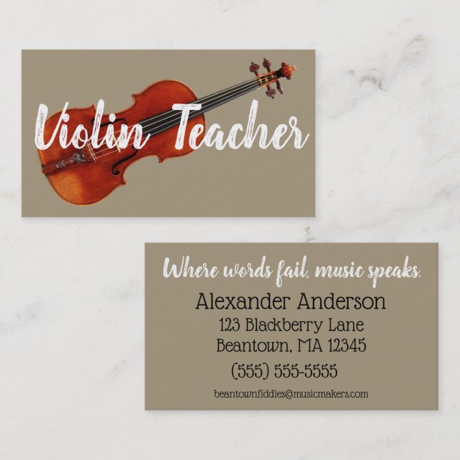 Violin Teacher Visitkort (Fram/baksida)