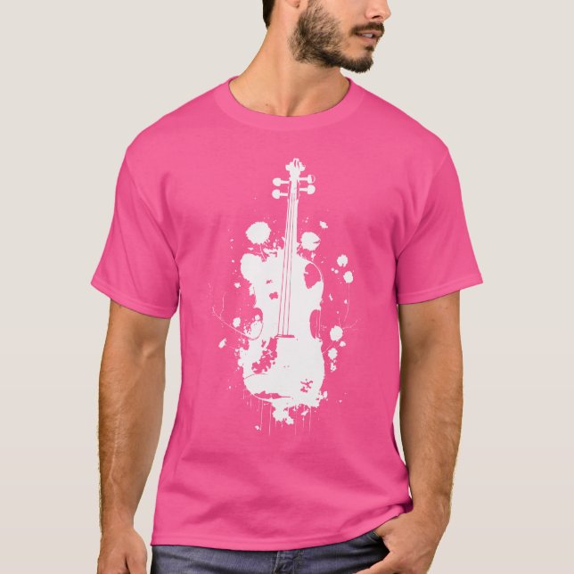 Violin Teckning Spelman Orchestra T Shirt (Framsida)