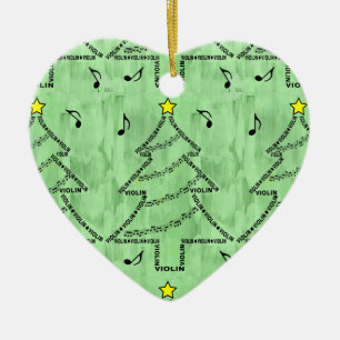 Violin Text Julgran Julgransprydnad Keramik
